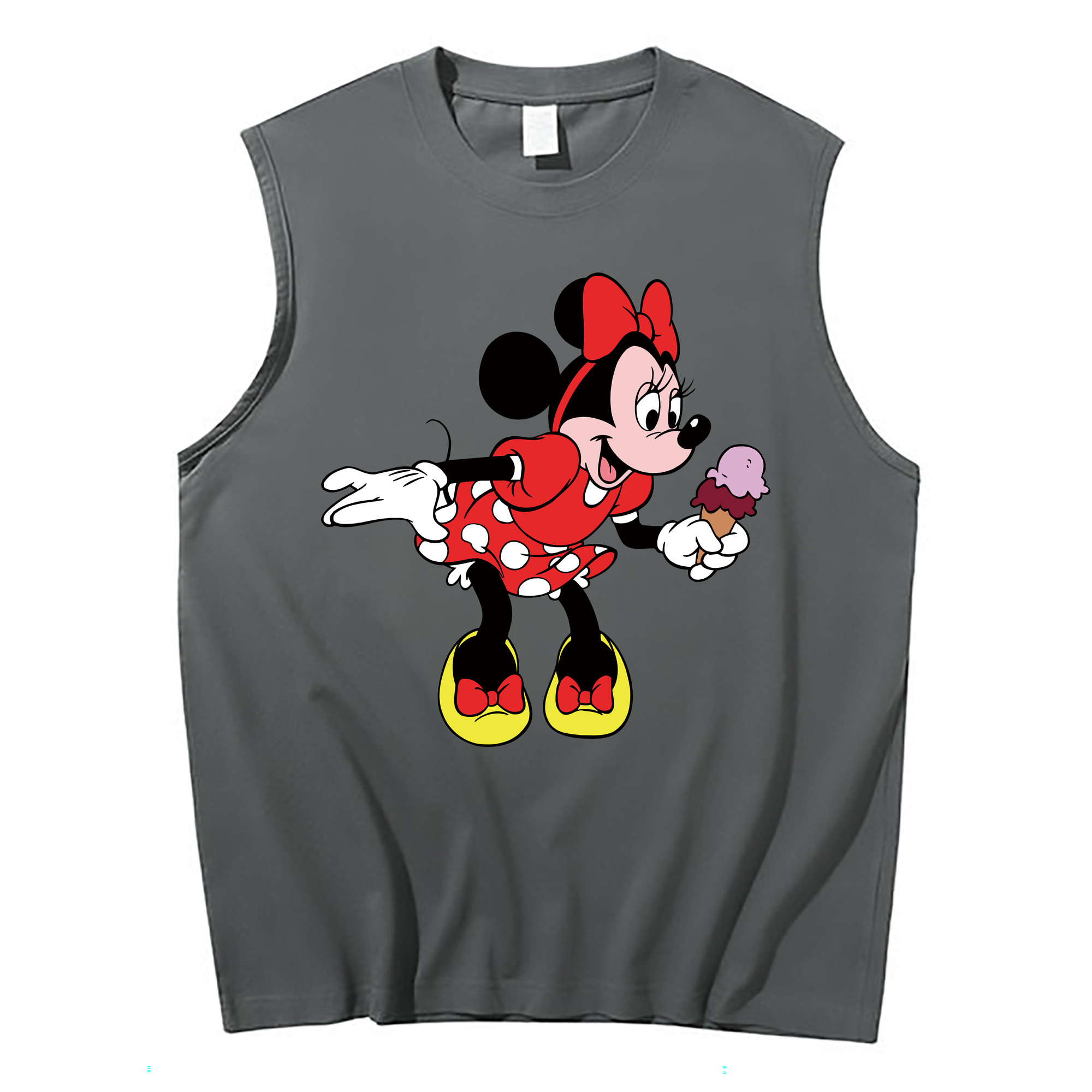 ミッキーマウス Mickey Mouse コットン100％タンクトップ（フロントプリント）